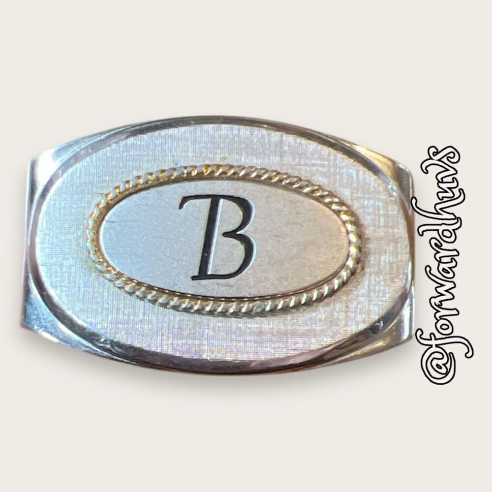 Swank B Initial Monogram Buckle or Bracelet Plate